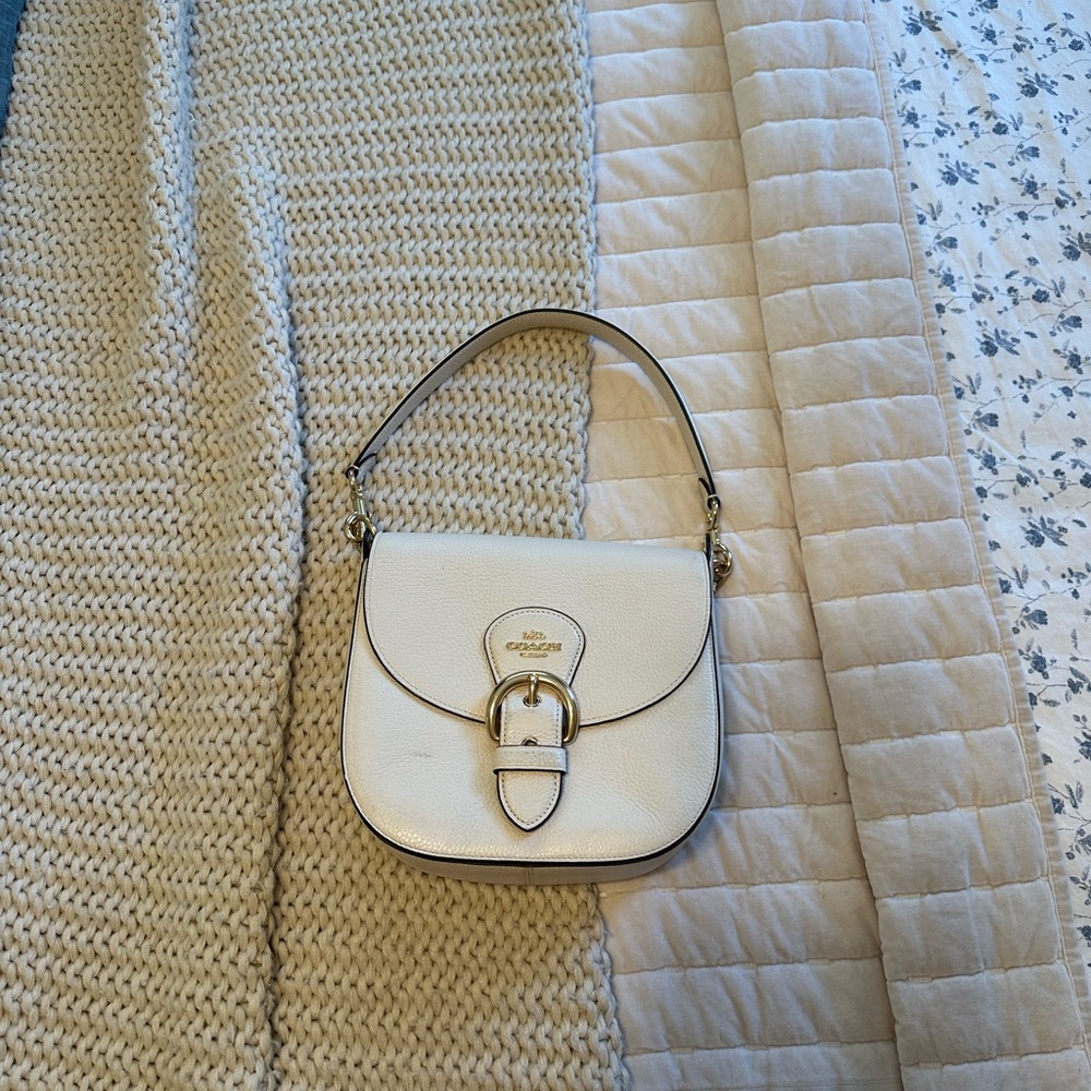 White Coach Saddle Bag with gold hardware